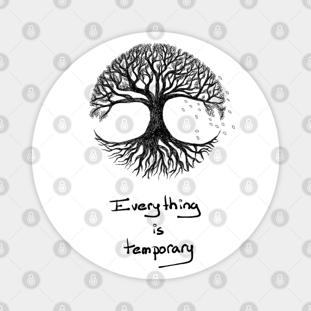 Hand drawn Tree of life with Quote Magnet by jitkaegressy